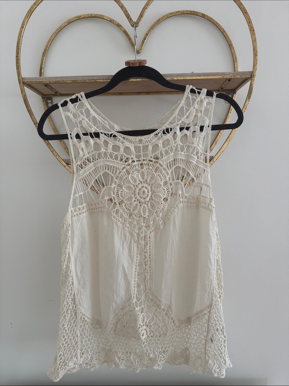 Xhilaration Crochet Lace Tank Top - Cream